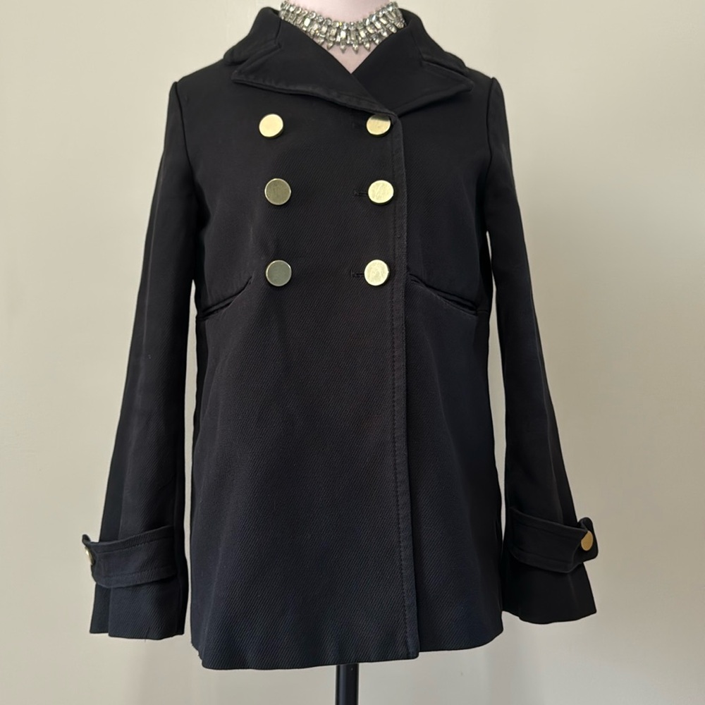 GAP Military style black jacket with gold buttons in size small